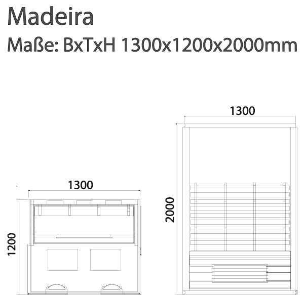 Skizze Madeira  Infrarotkabine Saune 