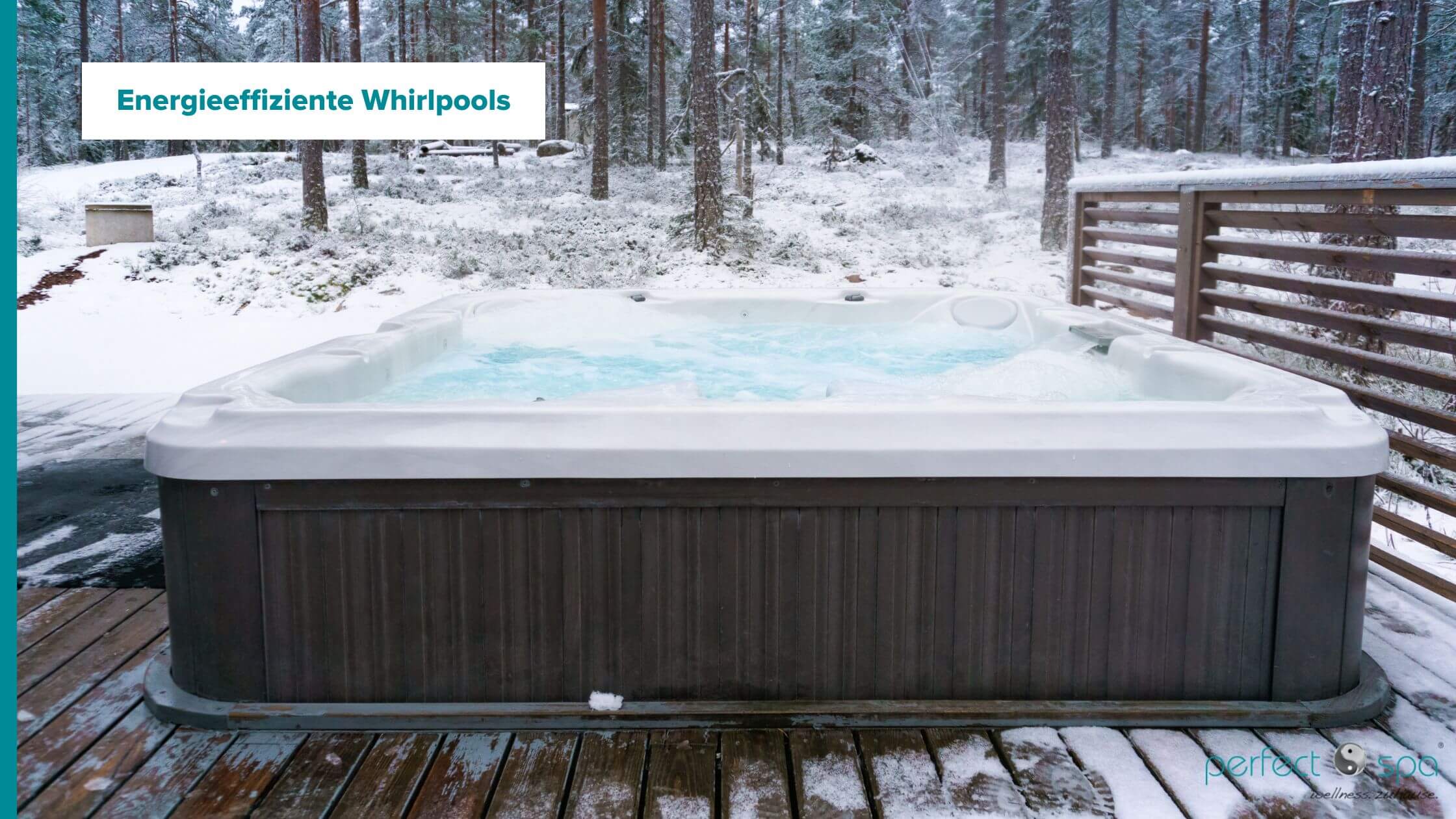 Energieeffizienter Whirlpool auf der Terrasse im Winter