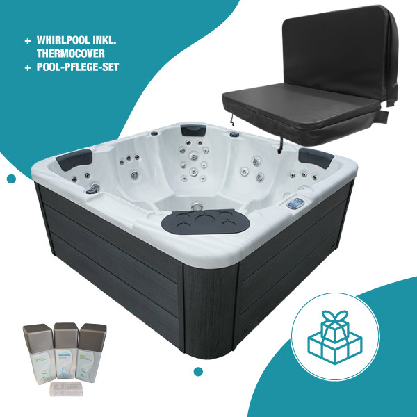 Black Week Paket Outdoor Whirlpool Salvador inkl. Abdeckung + Poolpflegeset