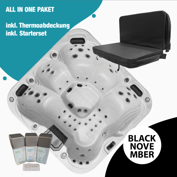 Paket Outdoor Whirlpool Catania inkl.Thermoabdeckung & Starterset